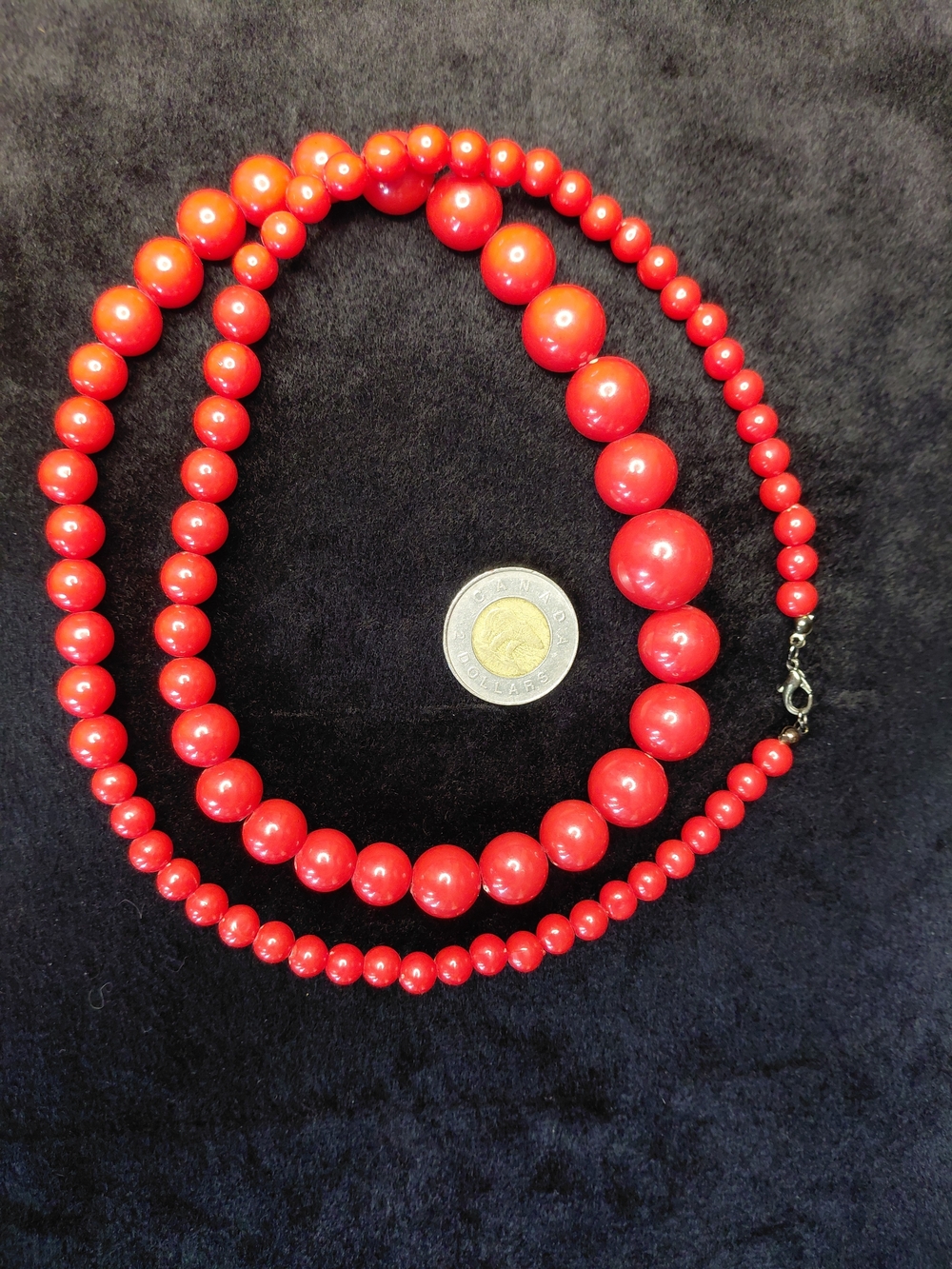 Plastic Red Graduated Bead Necklace - Women Jewelry